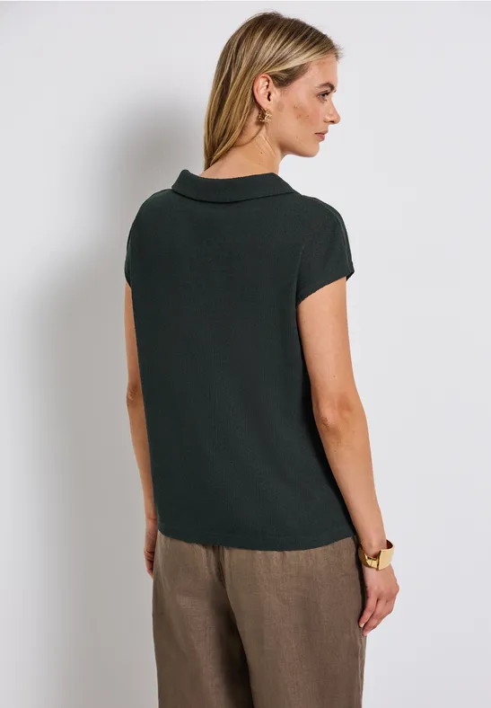 Strick-Look Poloshirt