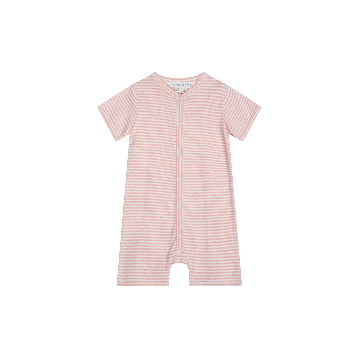 Baby Short Suit Stripe, coral/offwhite