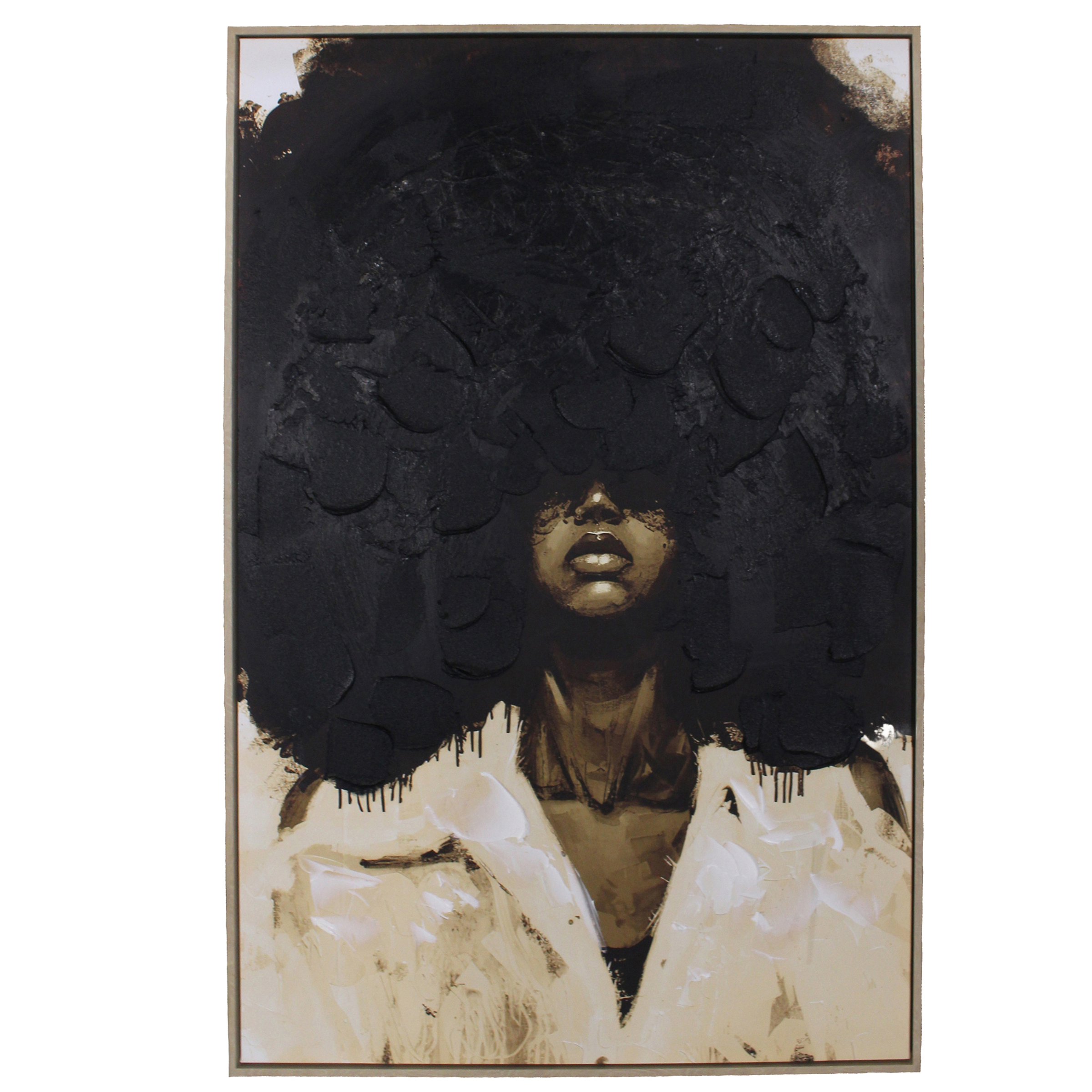 Kersten Canvas Wandschilderij 120 x 80 cm - Beige / Zwart