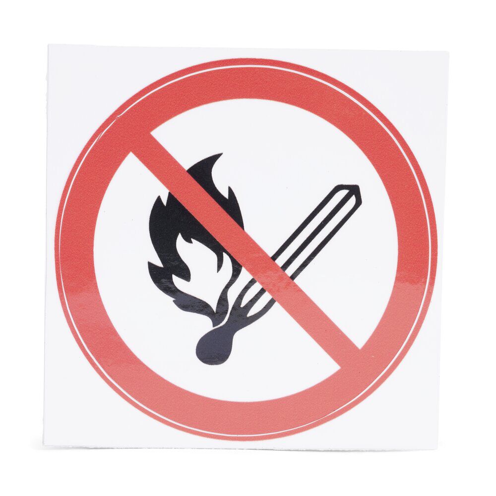 Signalétique adhésive "Flamme interdite" Ø8cm