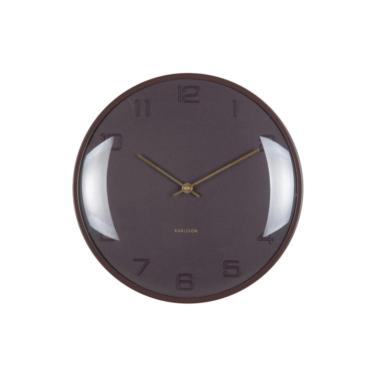 Karlsson wandklok Fuerte Dome - bruin - Ø30.5cm