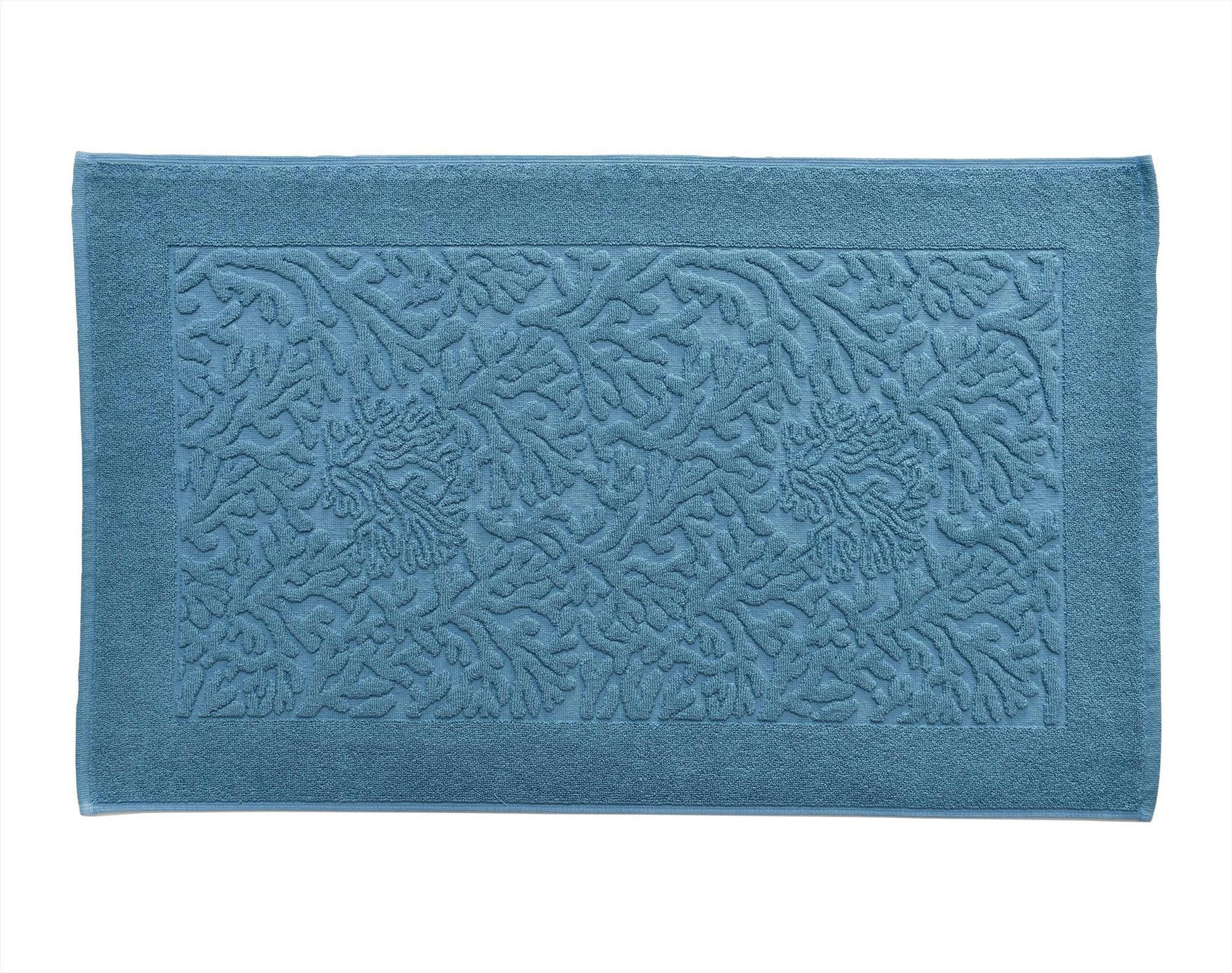 TAPALANE - Tapis de bain 50x80 bleu petrole en coton 800 g/m²