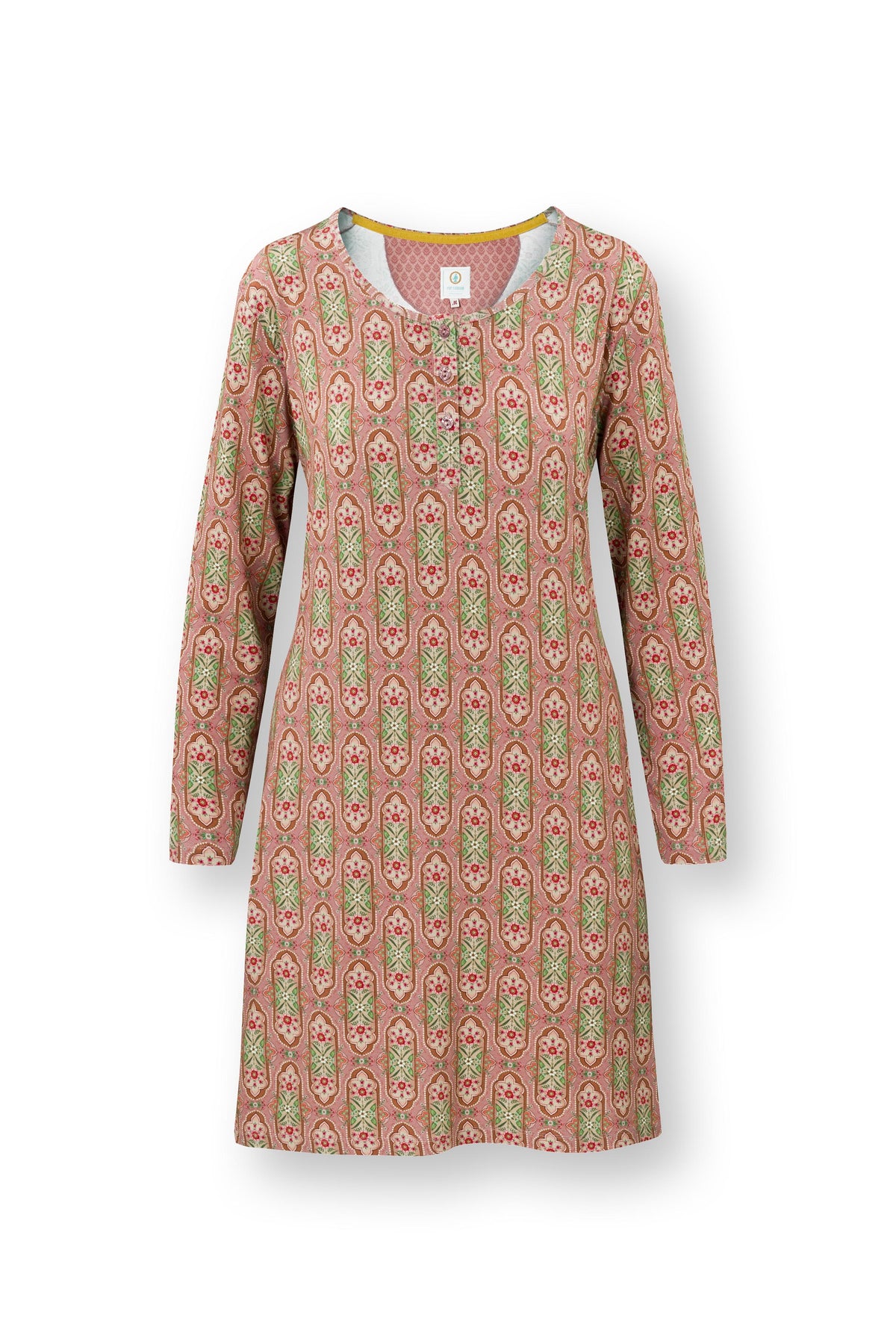 Pip Studio - Desiree Nachthemd Lange Mouw Dames - Jabali - Roze - XXL