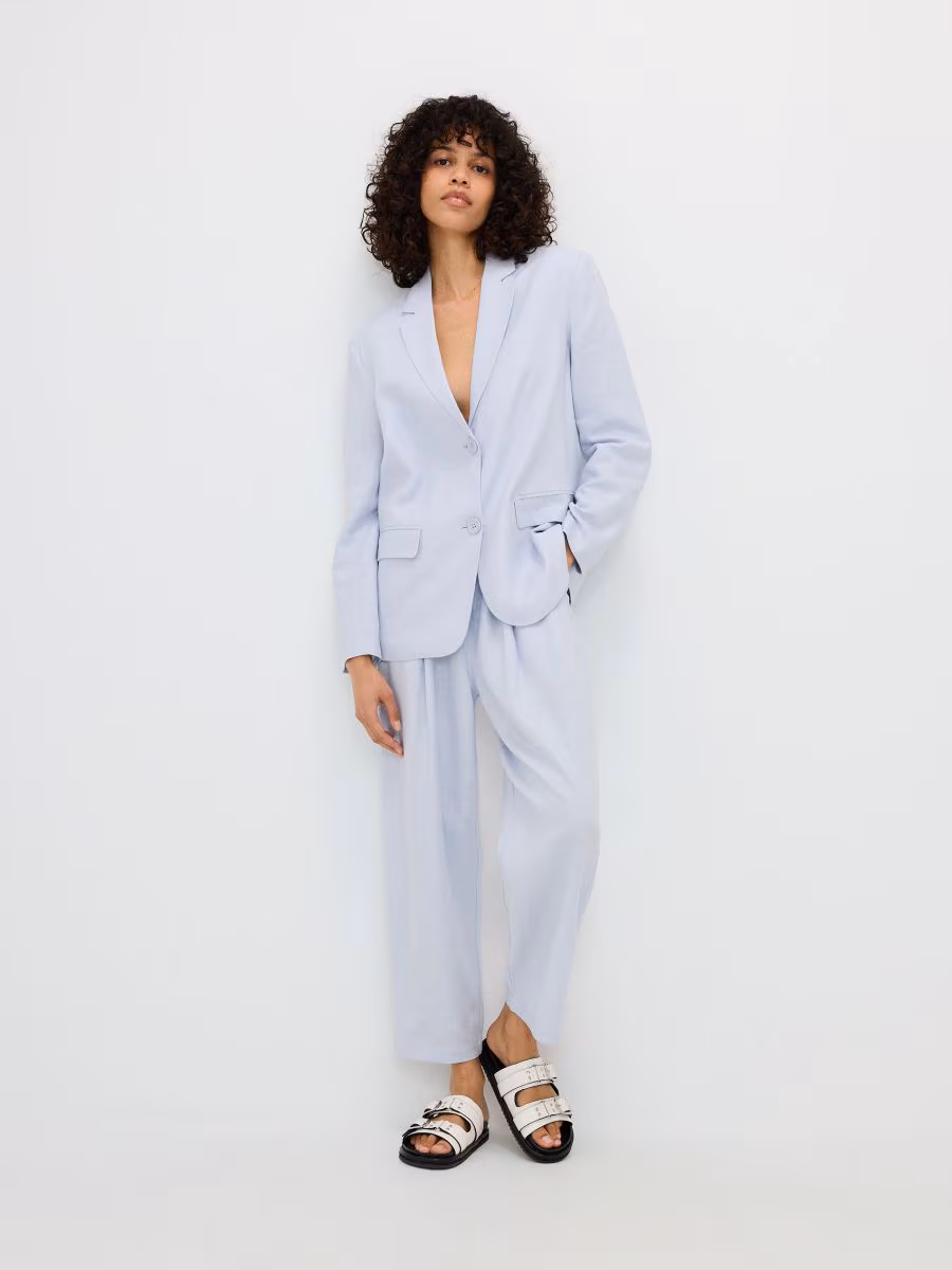 Linen Rich Blazer With Viscose Blend