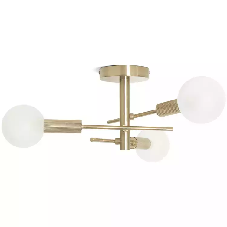 Habitat Globe Ribbed Metal Bathroom Ceiling Light - Brass