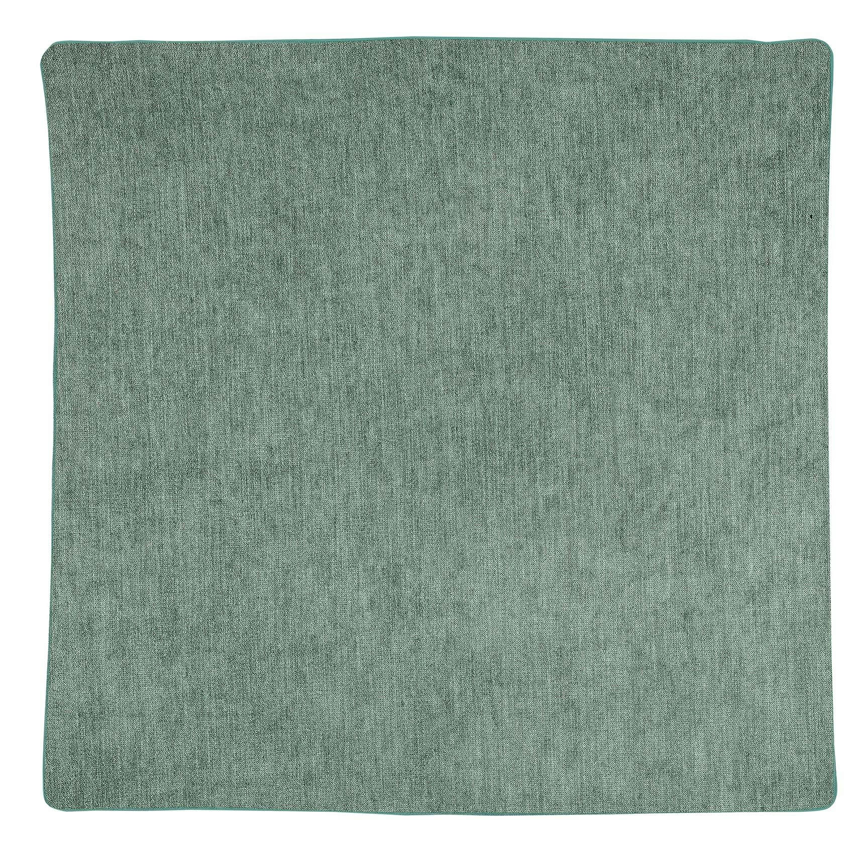 ALASKA - Housse de coussin passepoilée effet velours vert foncé 60 x 60