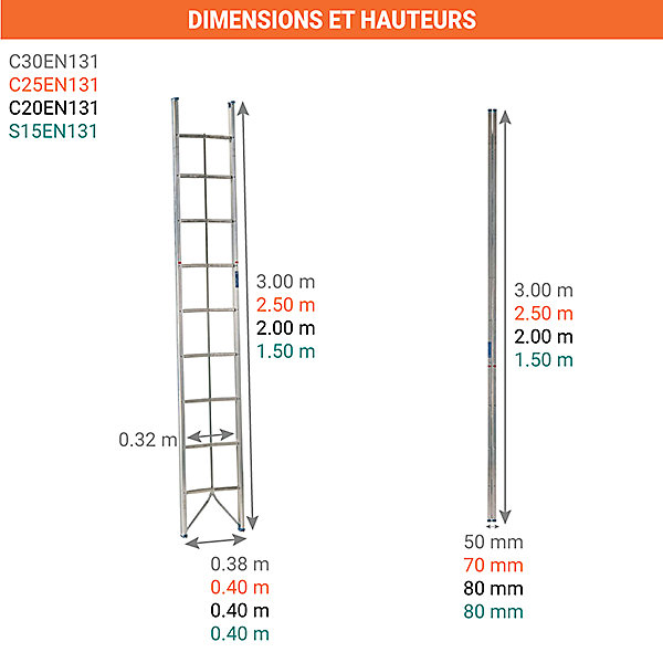 Echelle aluminium pliante de 3.00m - C30EN131