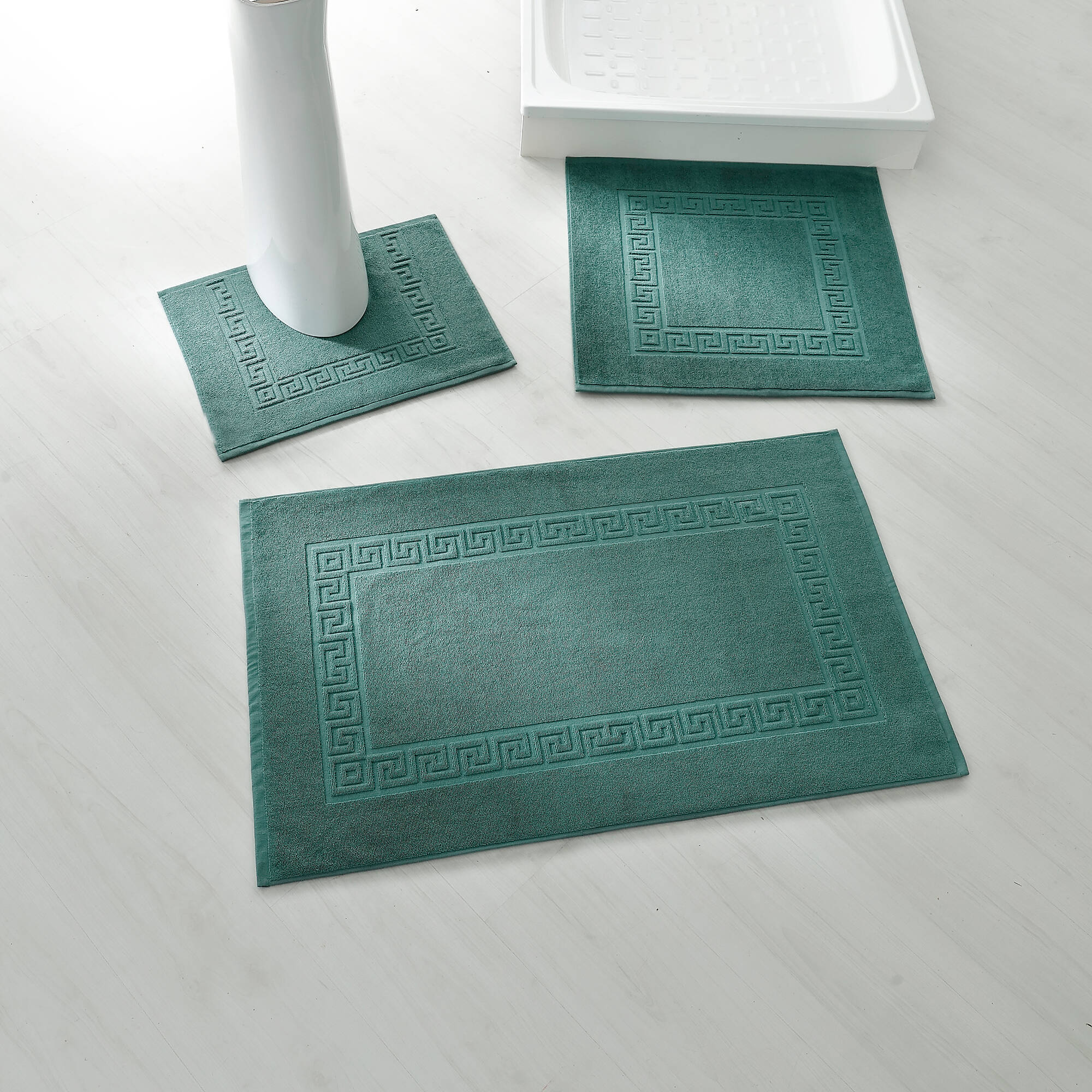 Tapis de bain éponge liteau motif frise grecque