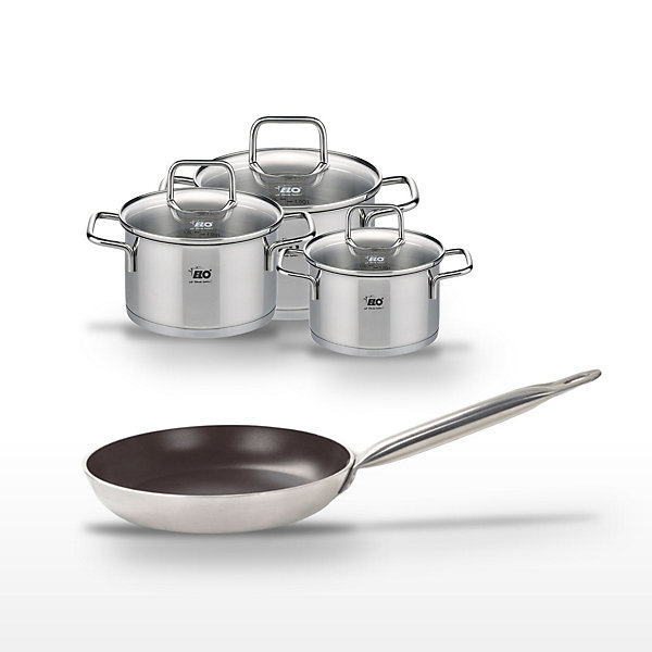 Lot Poêle 32 cm céramique Elo Bistro Line et 3 Faitouts inox Elo Citrin