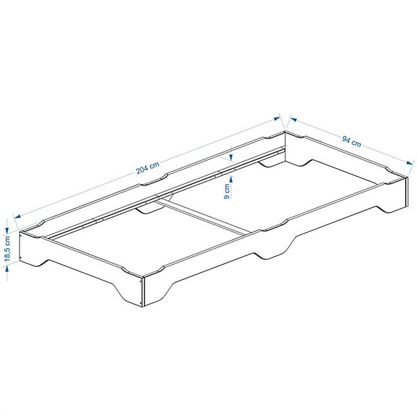 Lot de 2 lits superposables RONNY en pin, 90 x 200 cm, vernis naturel