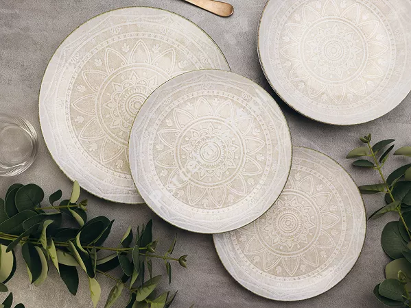 Komplet talerzy na 6 osób (18 el.) Lubiana - Boss / Roma 9230 Piaskowa Mandala