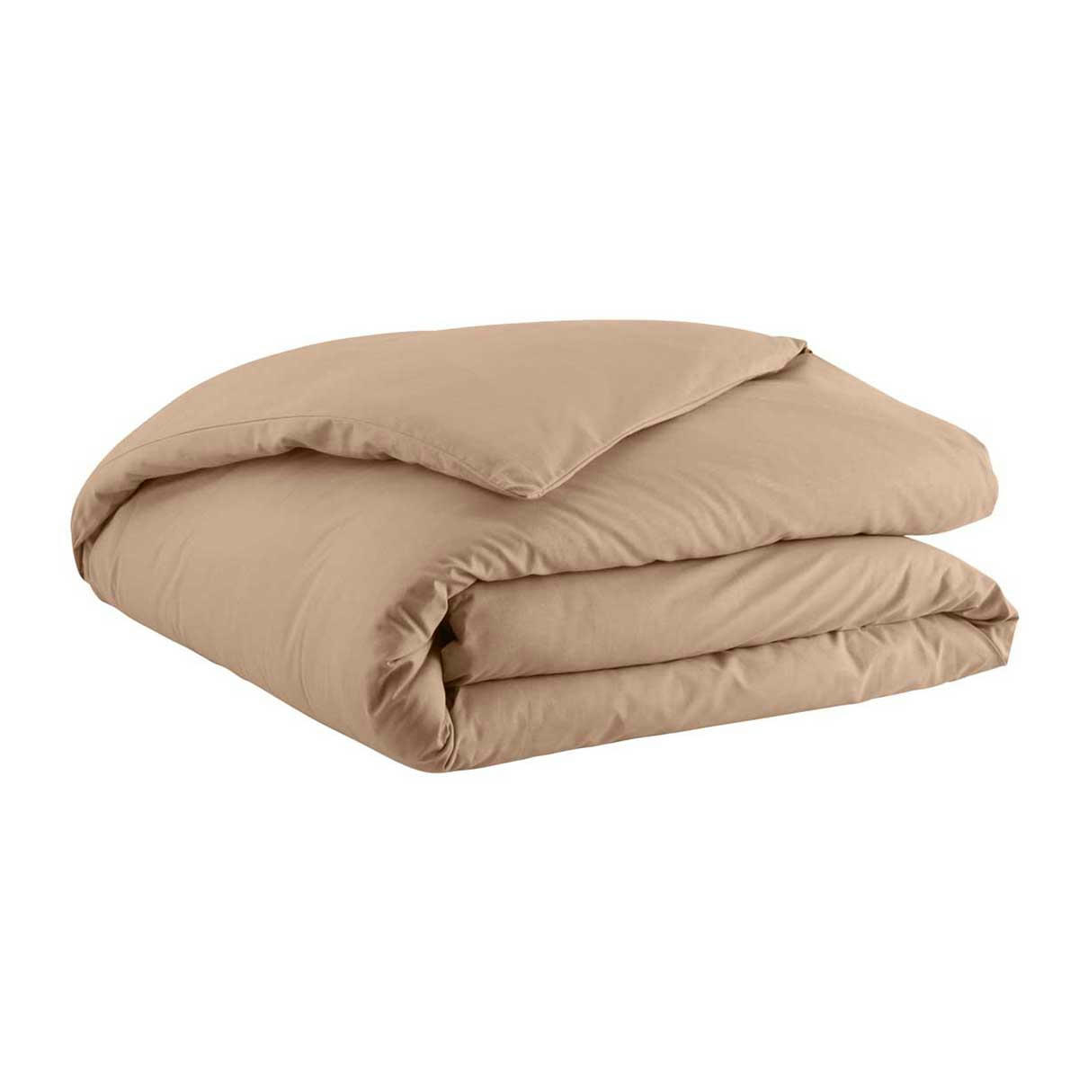 TOUT DOUX - Housse de couette en coton sable 260x240 Made in France