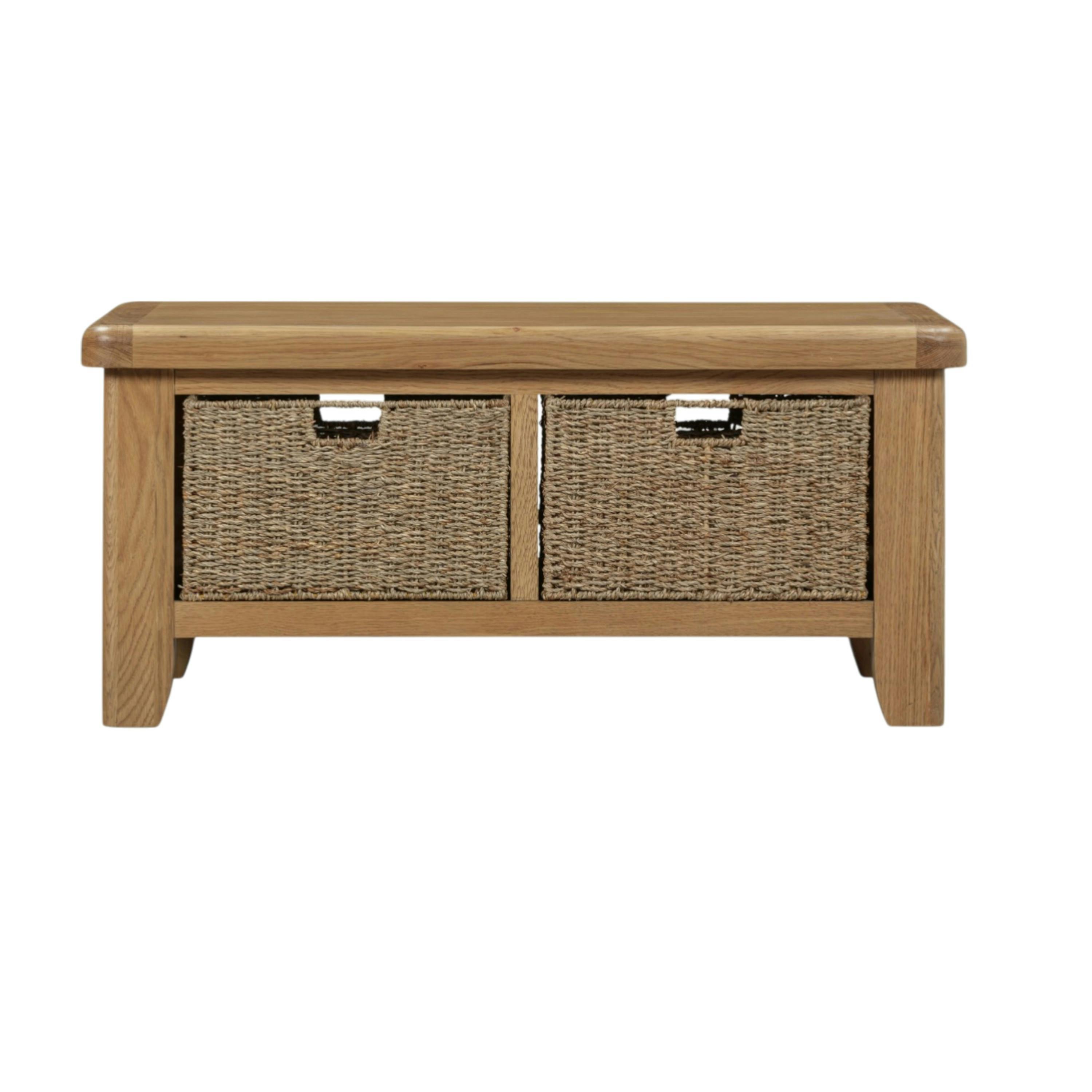 Table basse campagne chic avec 2 paniers de rangement VALMONT