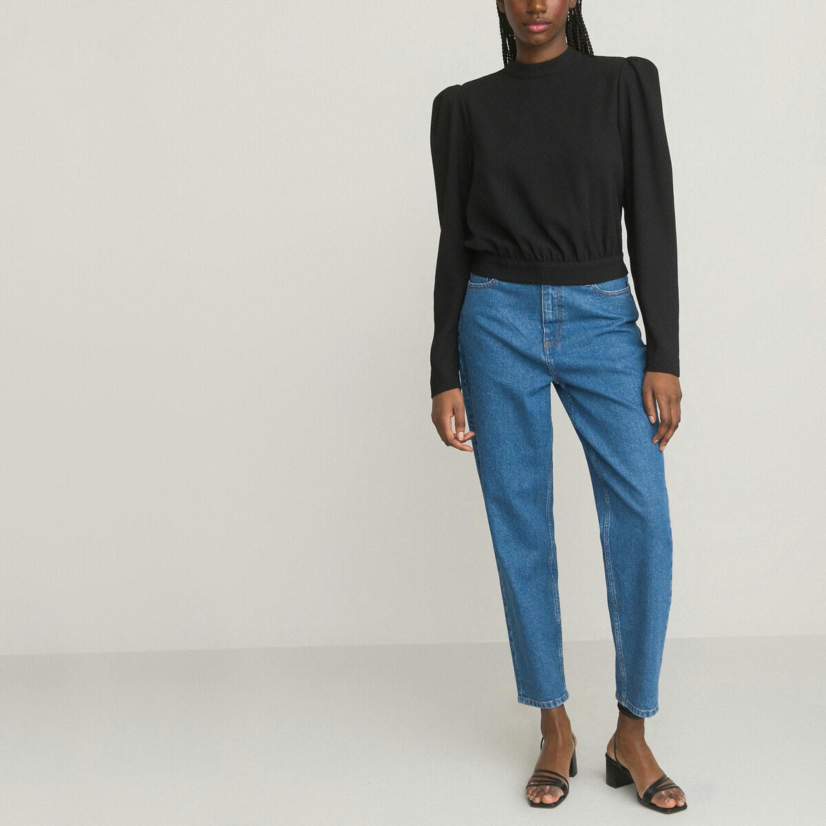 Blouse col montant, manches longues