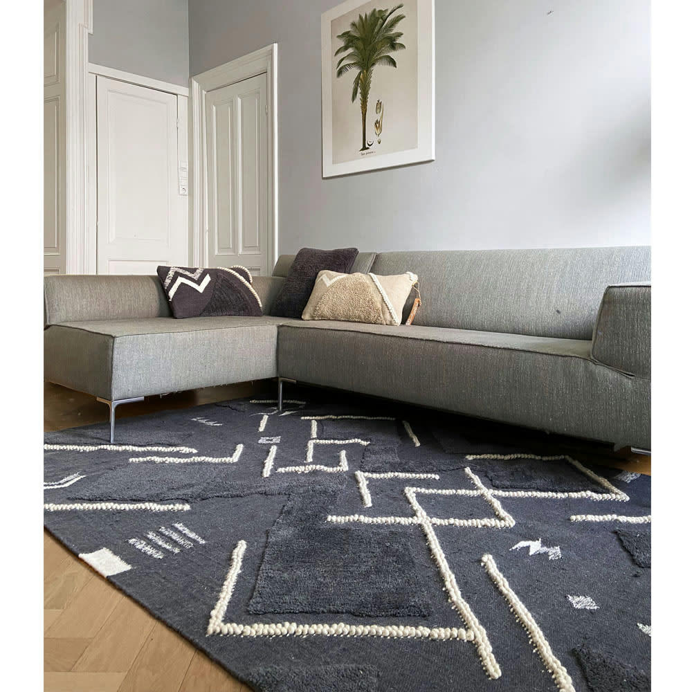TRÉSOR - Tapis en laine Miracle gris confortable 160x260