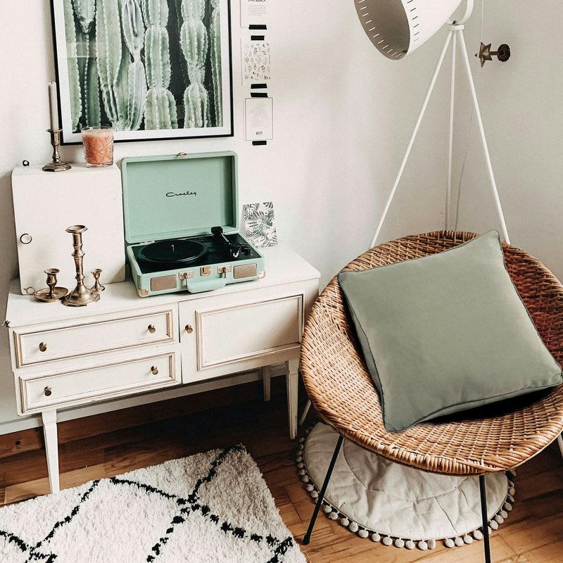 COTTON - Coussin de sol en polycoton taupe 70x70