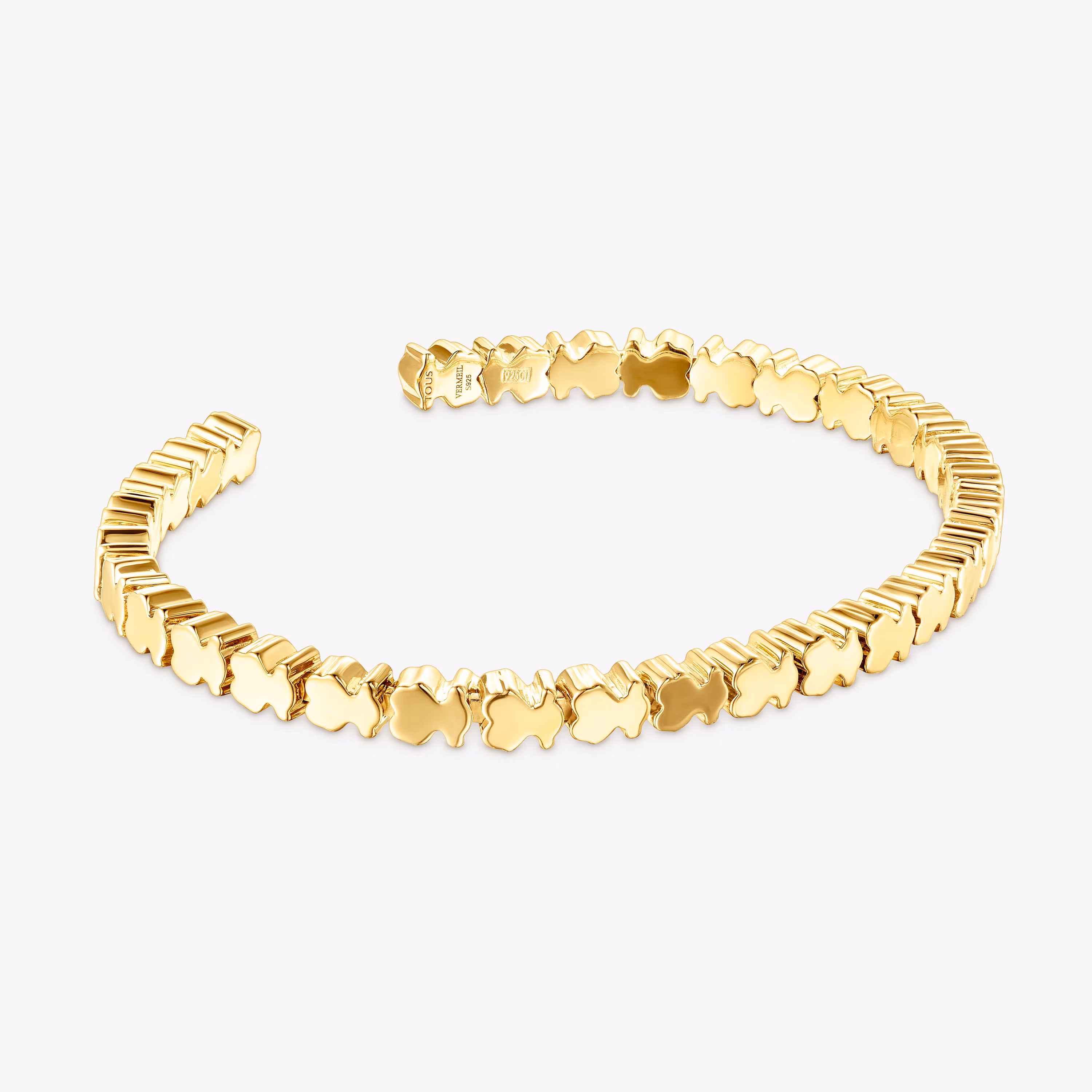 Pulsera osos con baño de oro 18 kt sobre plata Straight