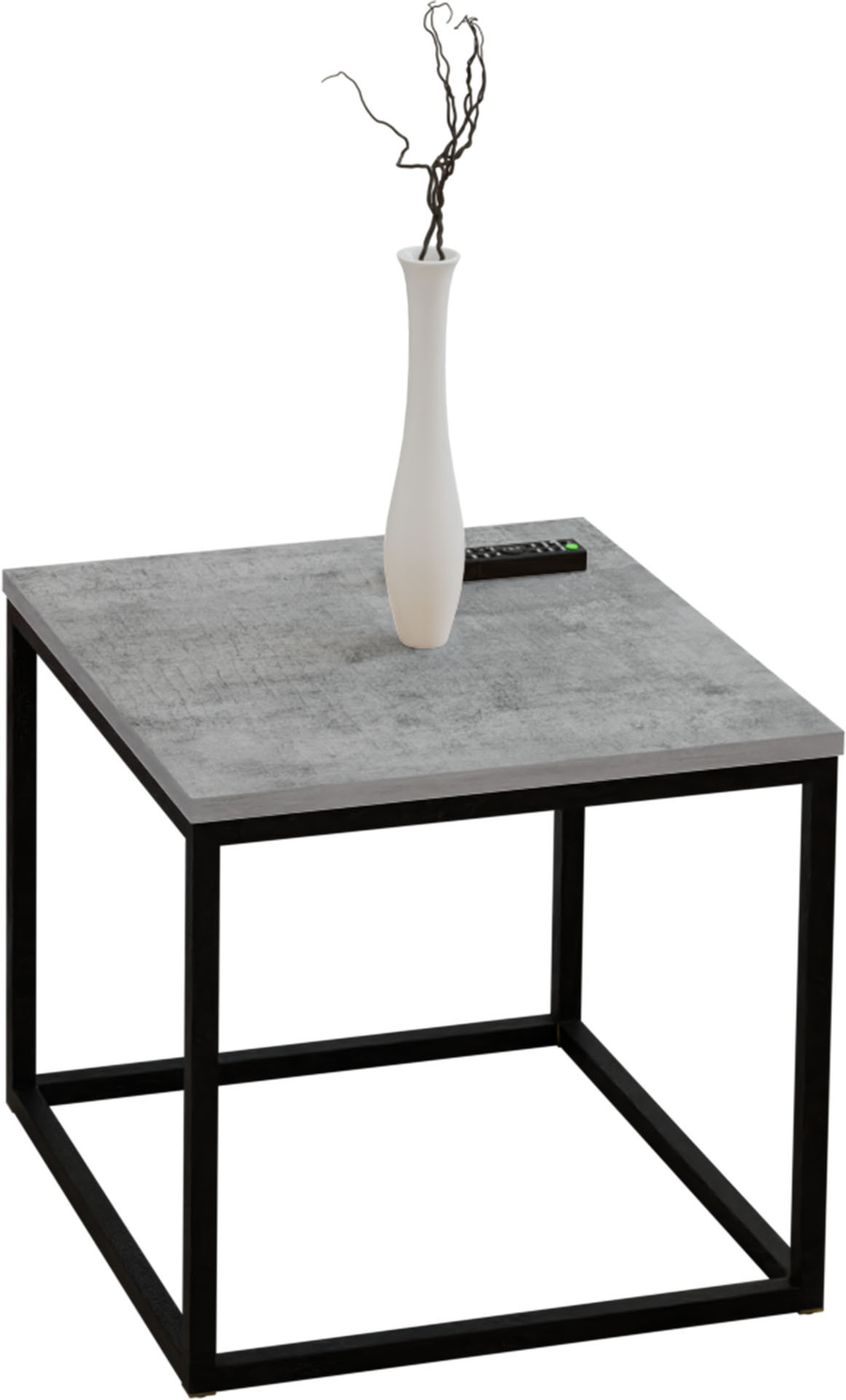 Kawowy Stolik Czarny z profilu Loft Blat Beton