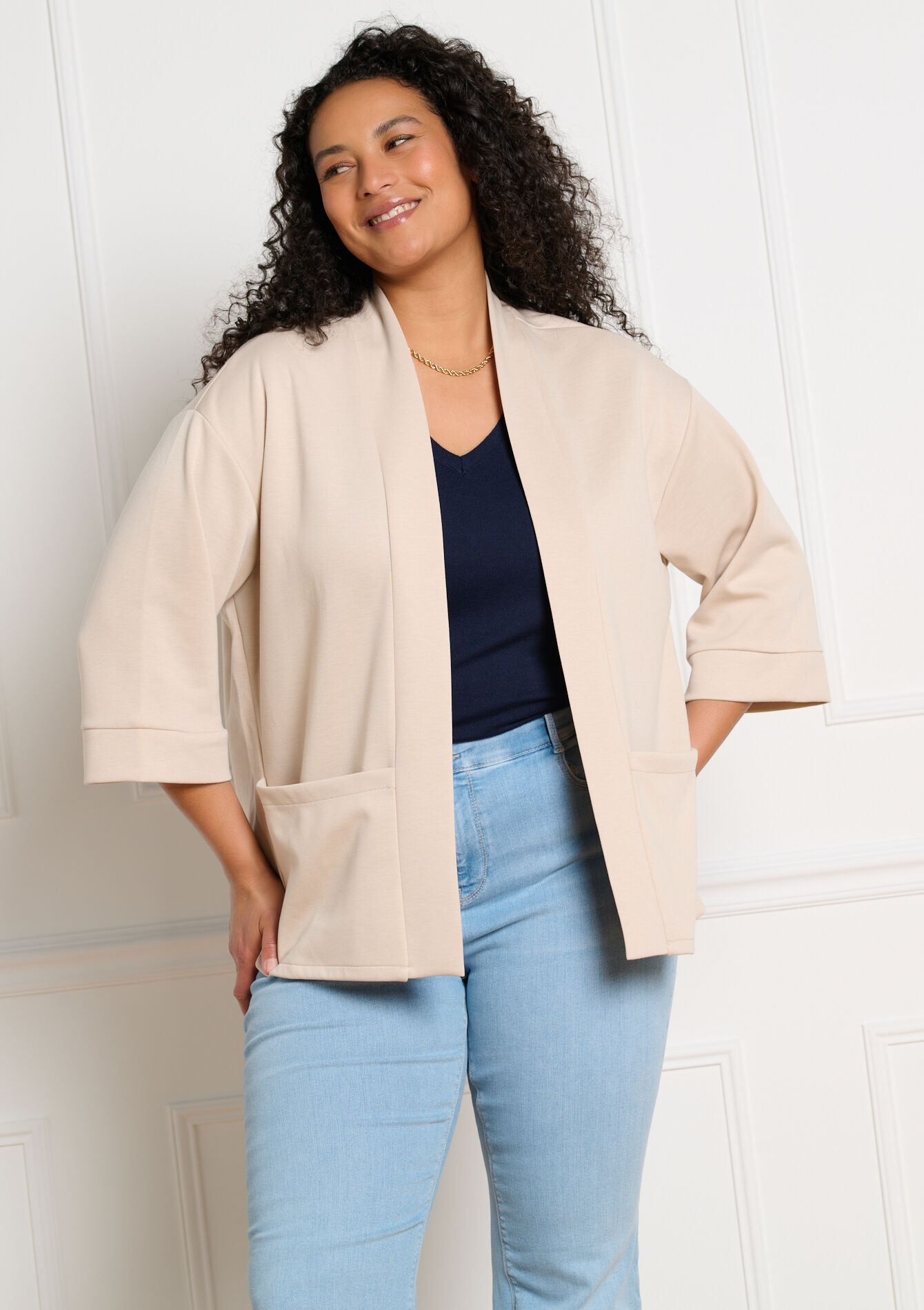 Vlotte 3/4 mouwen blazer