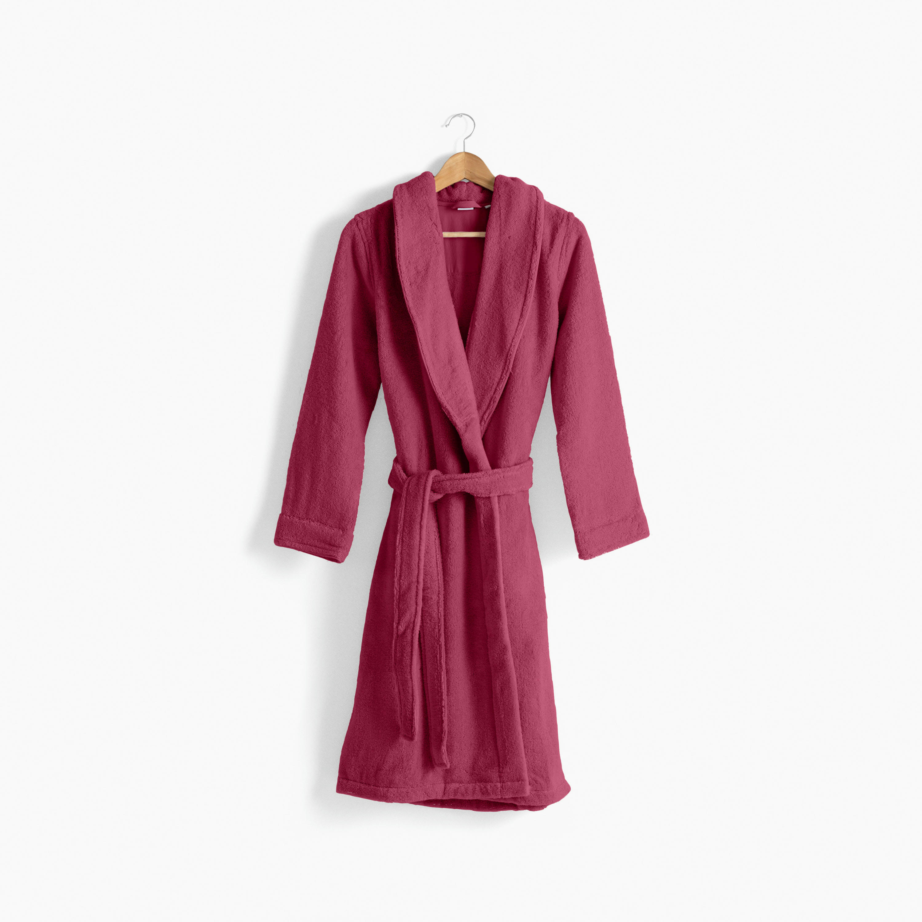 ELLA - Peignoir femme coton moelleux rouge