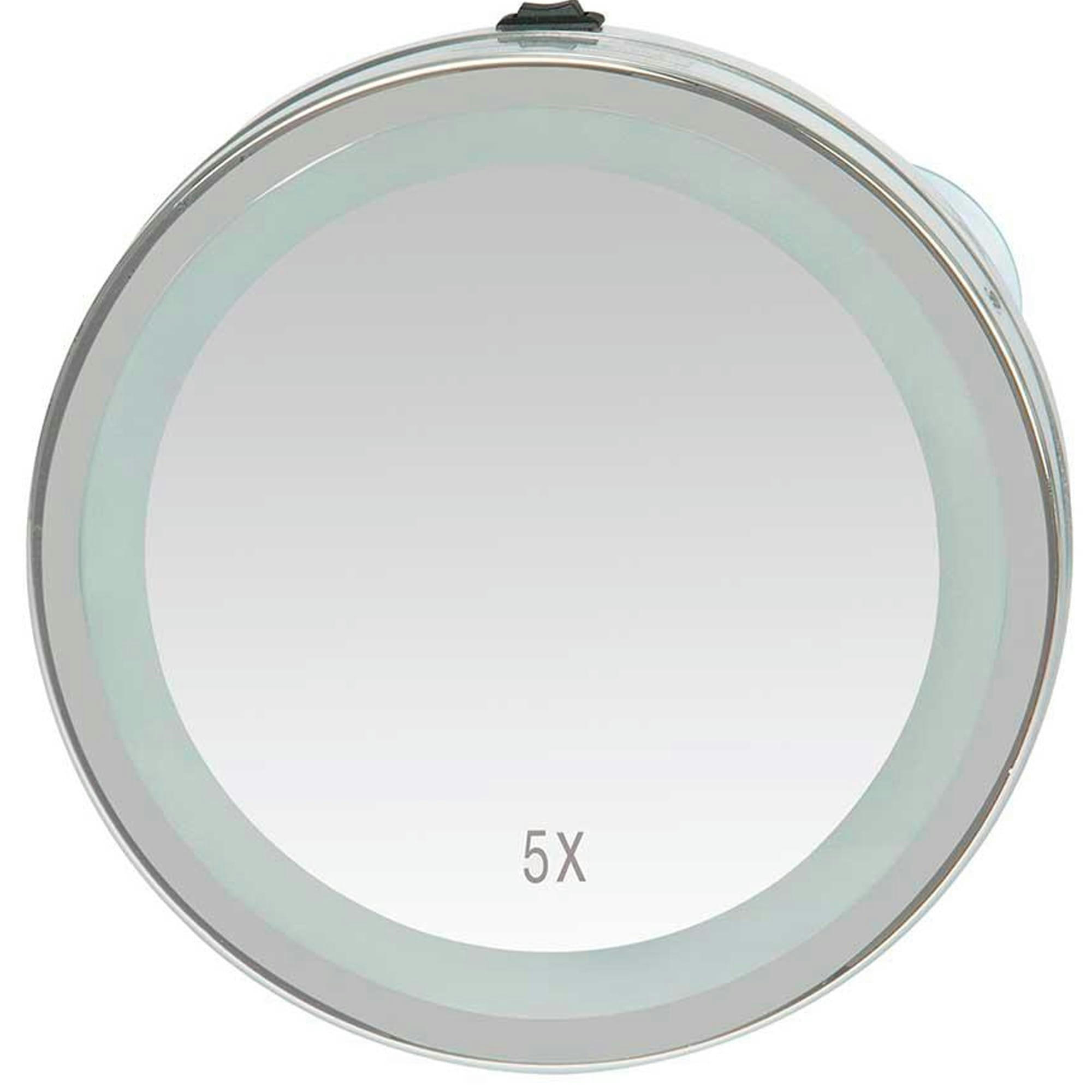 - Miroir grossissant x5 lumineux rond sur ventouses