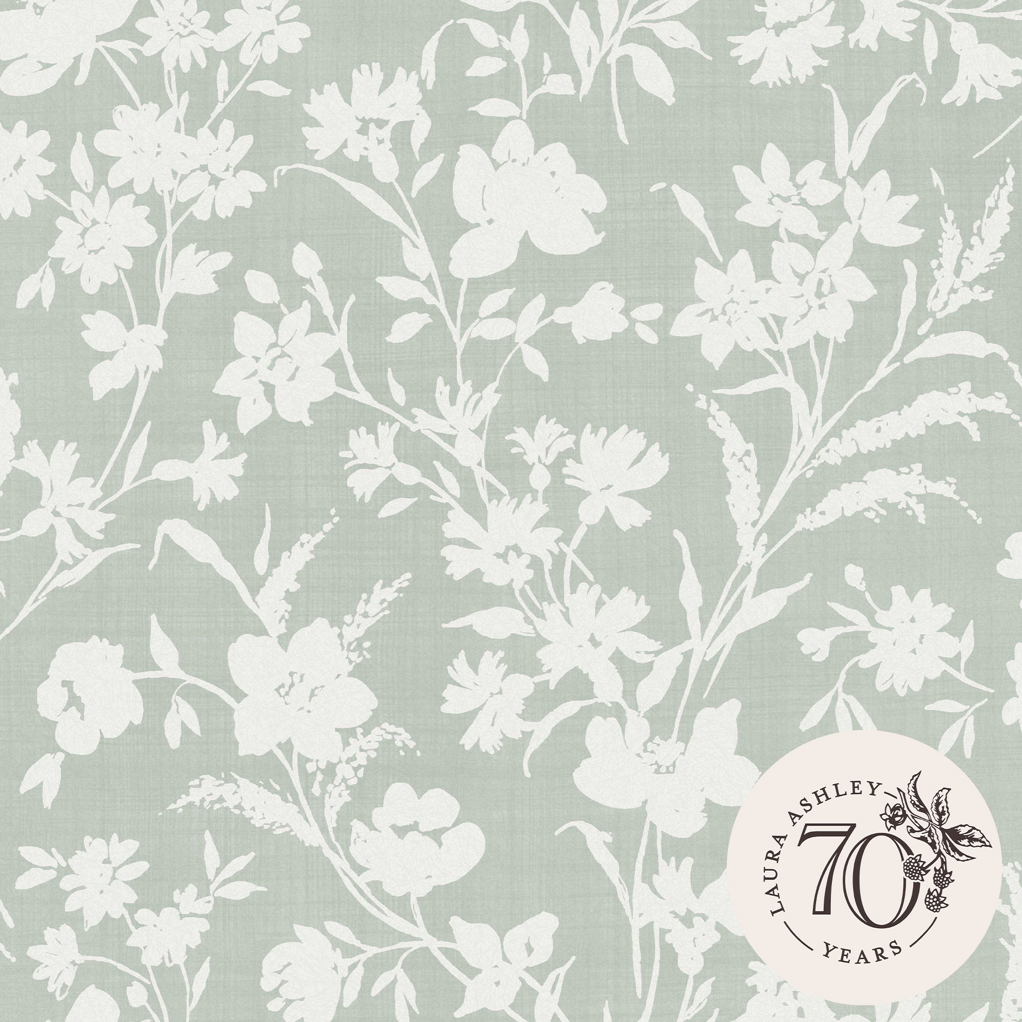 Laura Ashley Vliesbehang - Rye Sage Green - Groen 10mx52cm