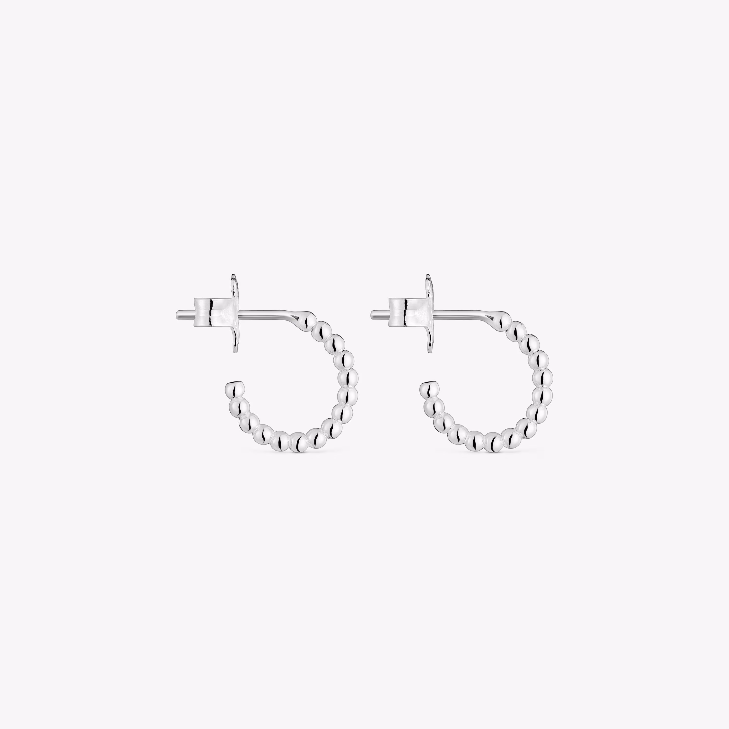 Pendientes aro cortos bolas de plata 10 mm Basicos