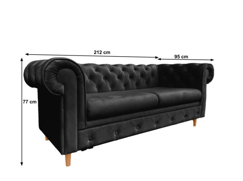 Sofa Prima 2 osobowa czarna