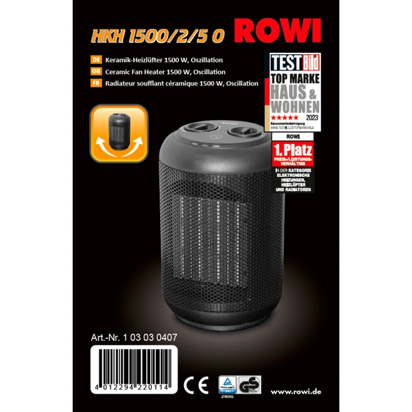 Heizlüftgerät »HKH 1500/2/5 O«, max. Leistung: 1500 W, 2 Leistungsstufen
