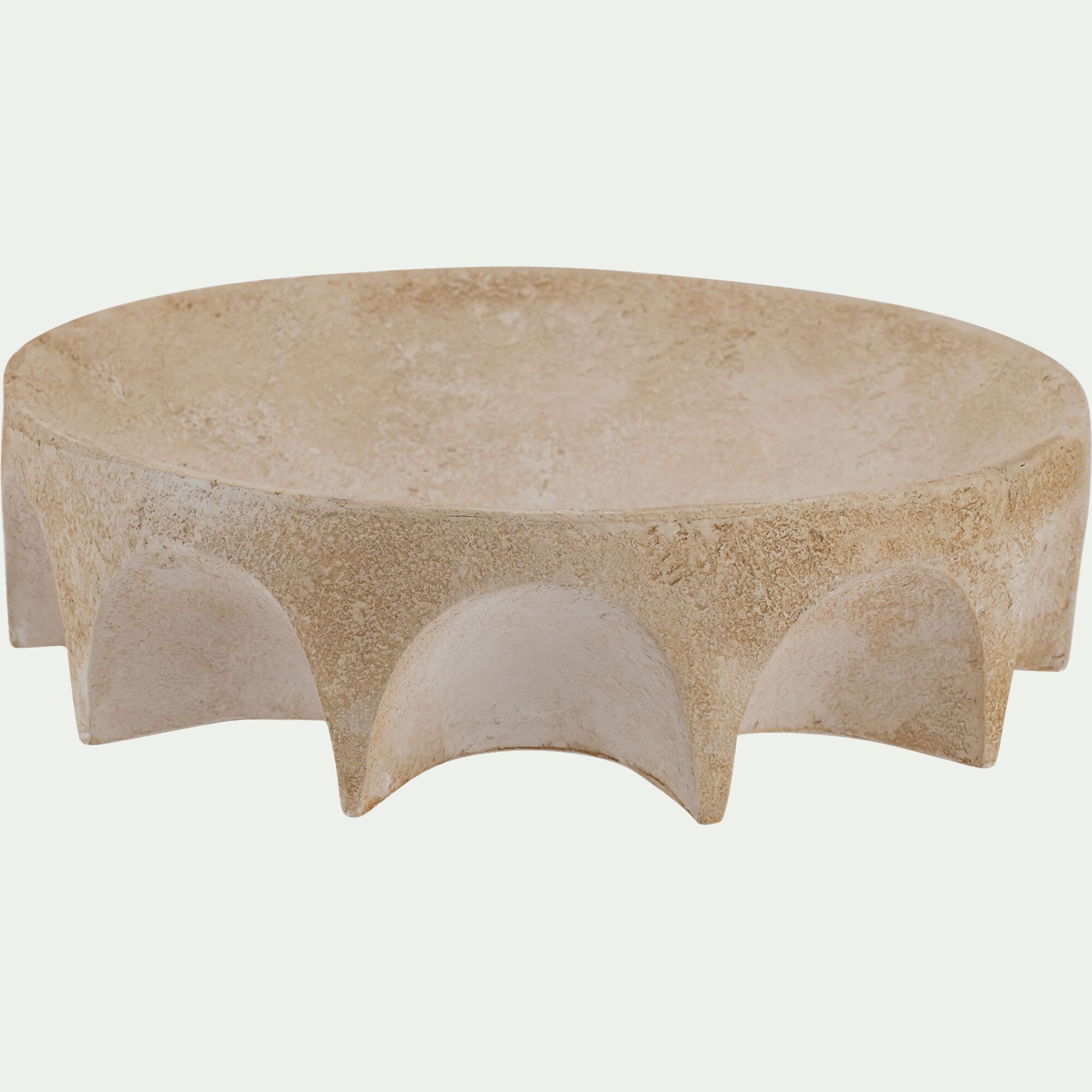 PLESSAS - Coupe décorative en ciment D26cm - beige
