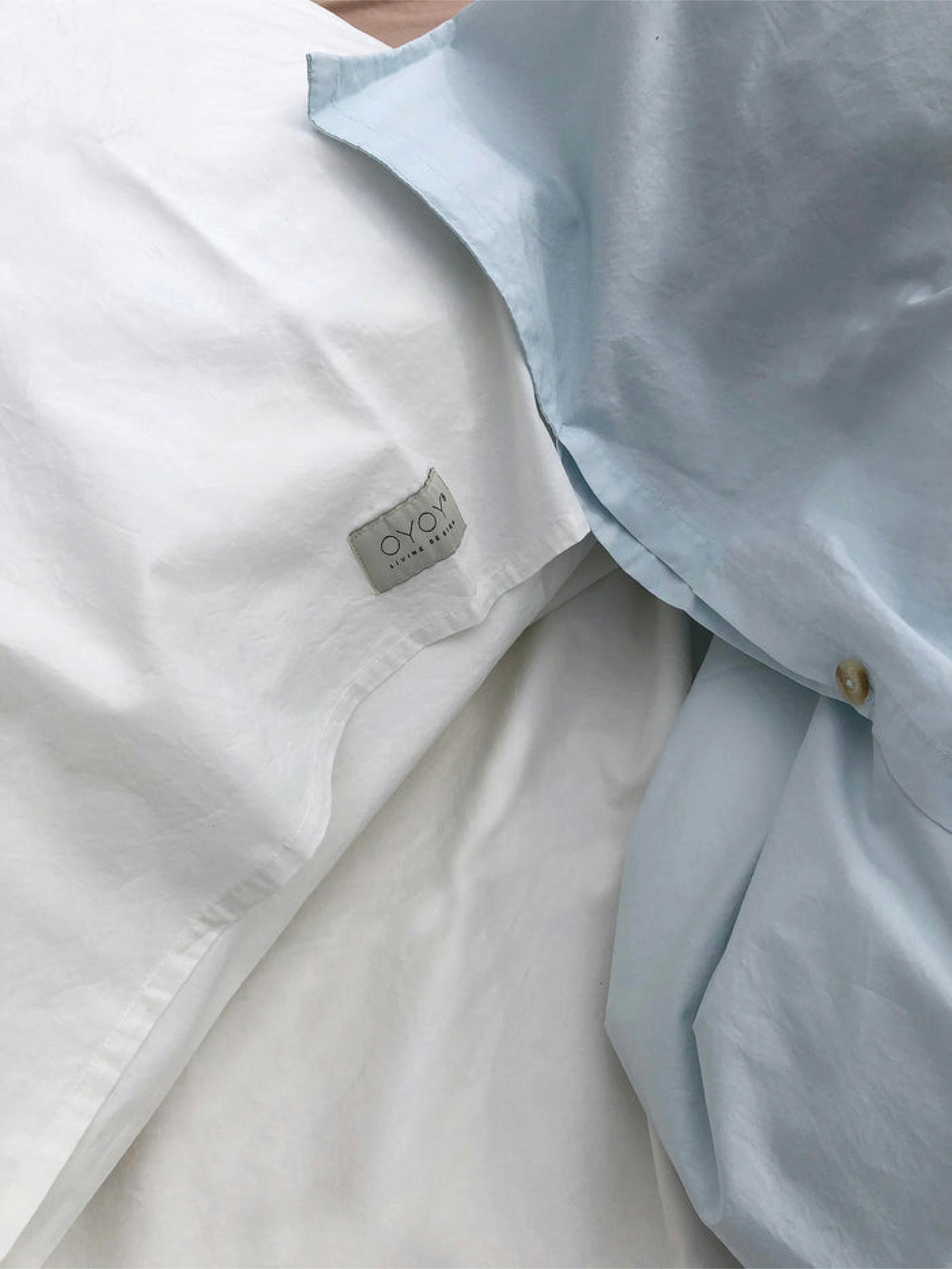 NUKU - Housse de couette et taie enfant blanc en coton H100x70cm, H40x45cm