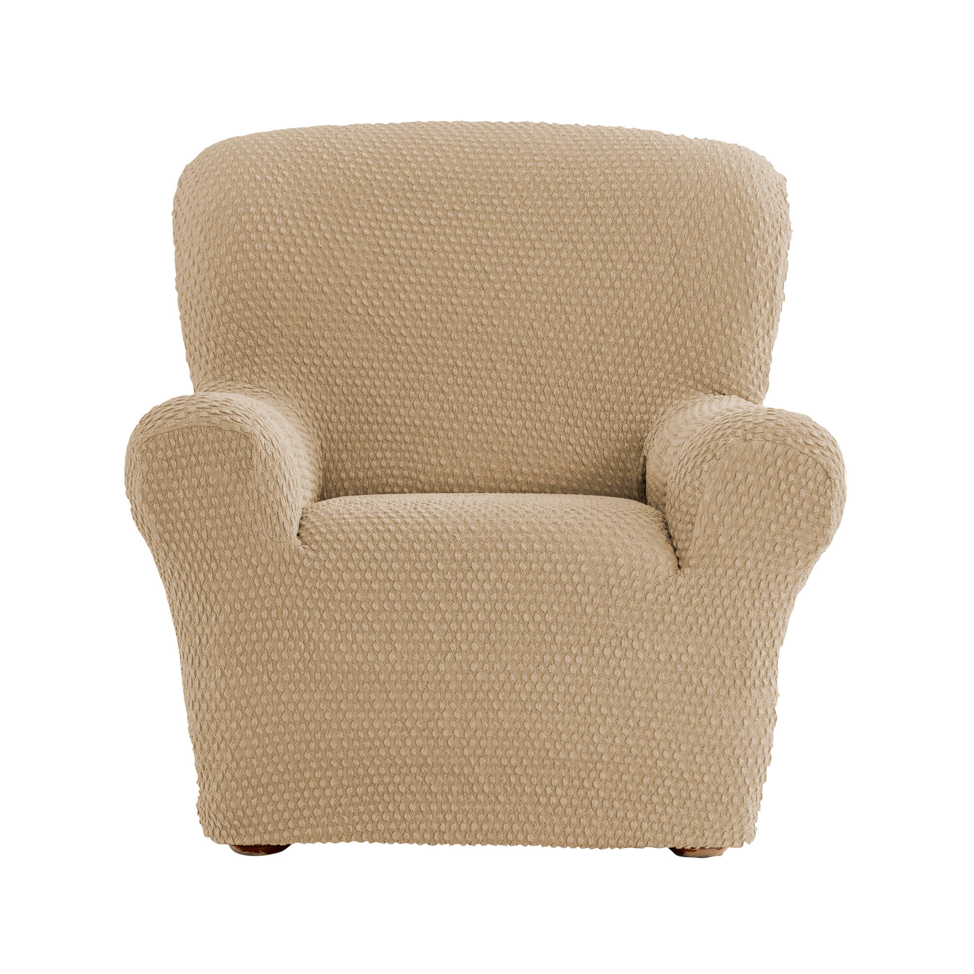 Housse gaufrée bi-extensible canapé fauteuil accoudoirs