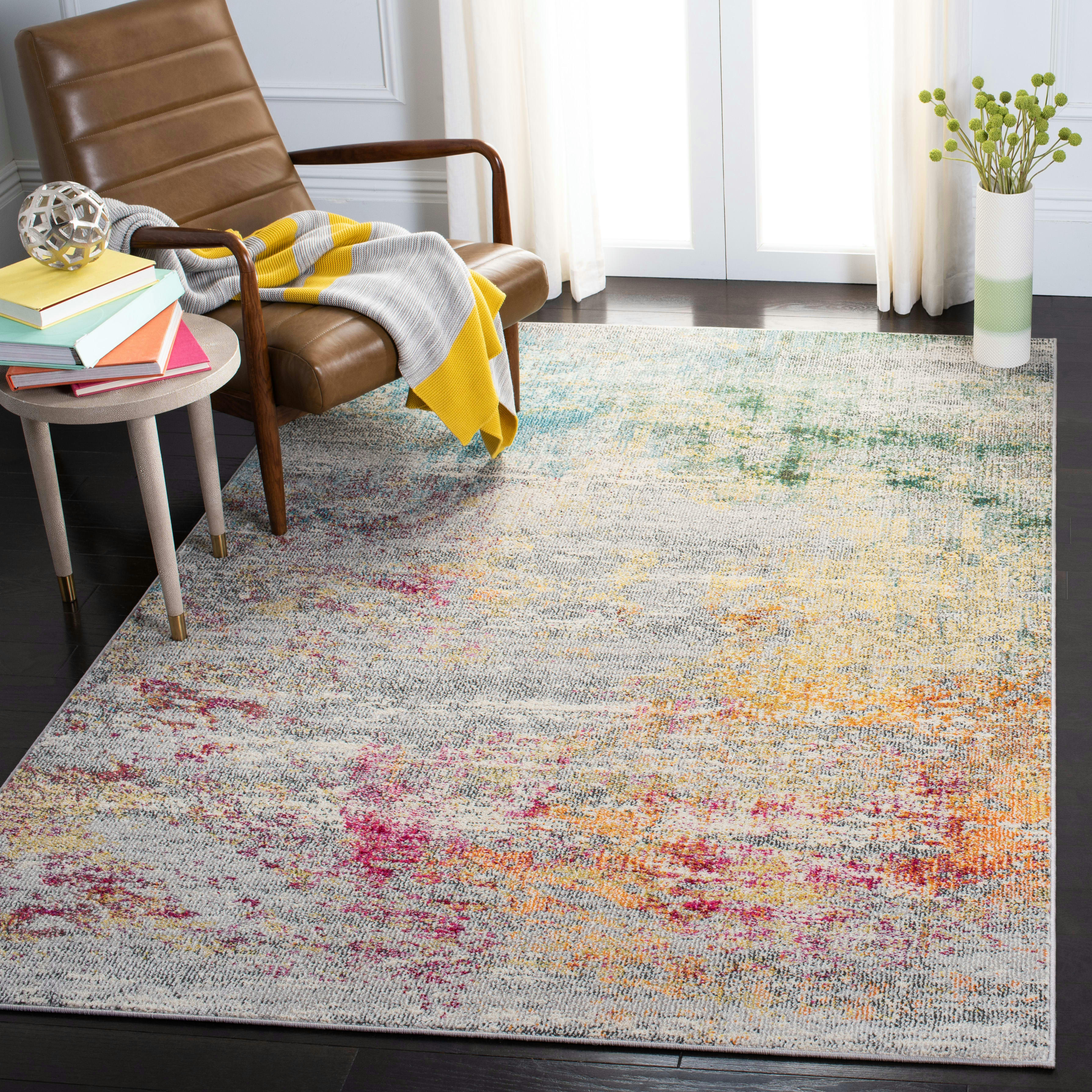 MADISON - Tapis de salon interieur en gris & or, 122 x 183 cm