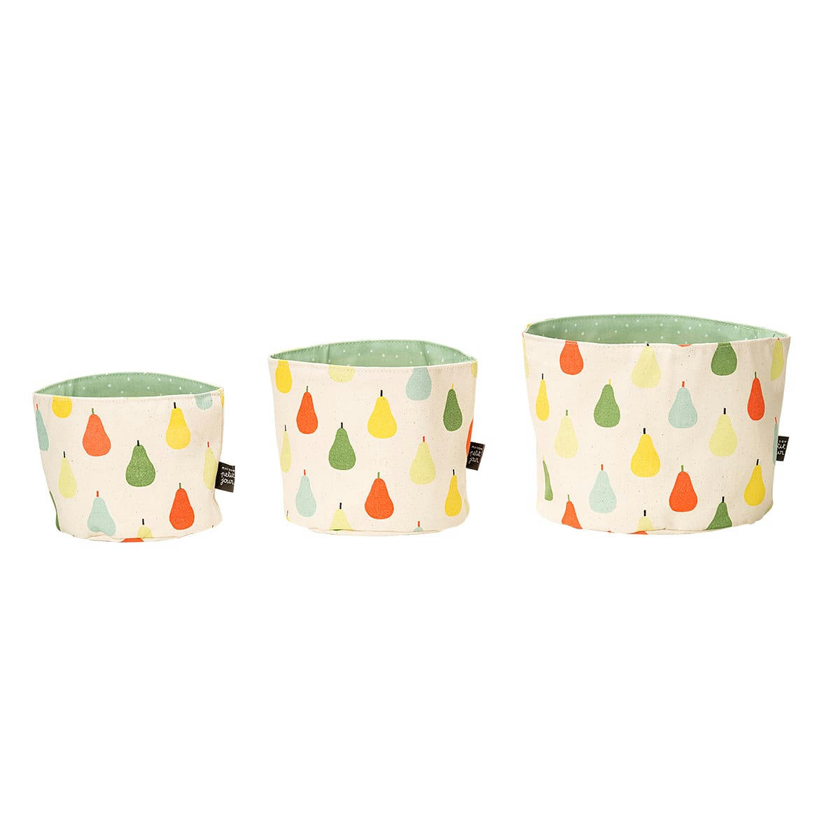 POIRES - 3 corbeilles gigognes coton multicouleur