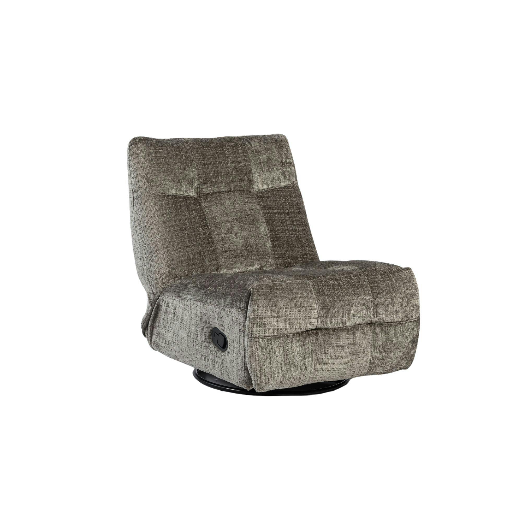 Fauteuil relax inclinable gris tissu chenille BELORA