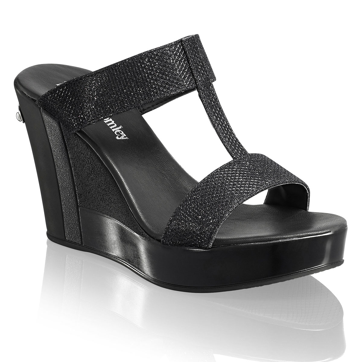 Russell & Bromley BELLA Glitter Stretch Wedge