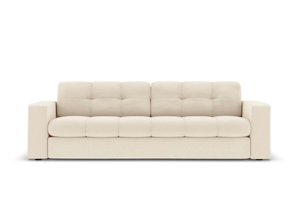 JUSTIN - Canapé 3 places en tissu structuré beige clair