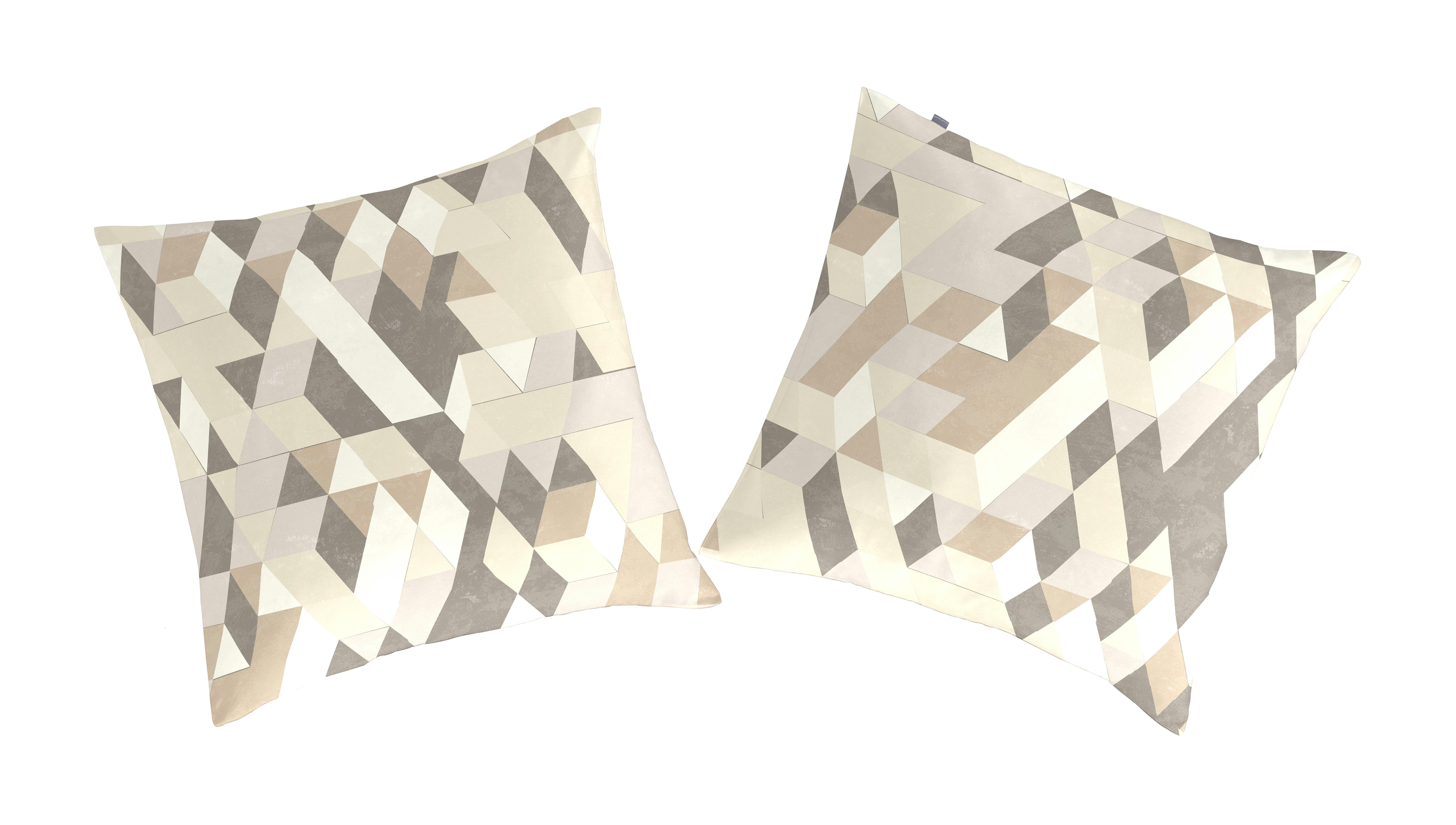 HELENS TO - 2 taies d'oreiller en coton bicolore 65x65