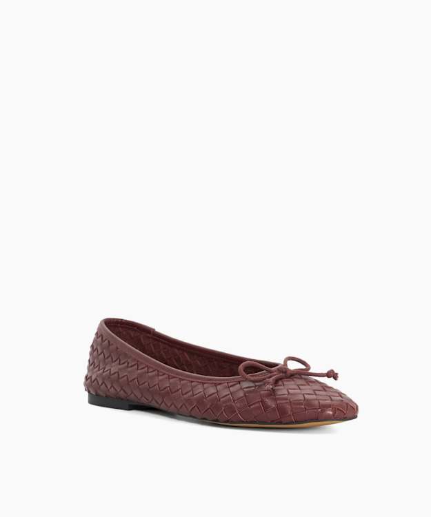 Heat Burgundy - Woven Ballet Flats