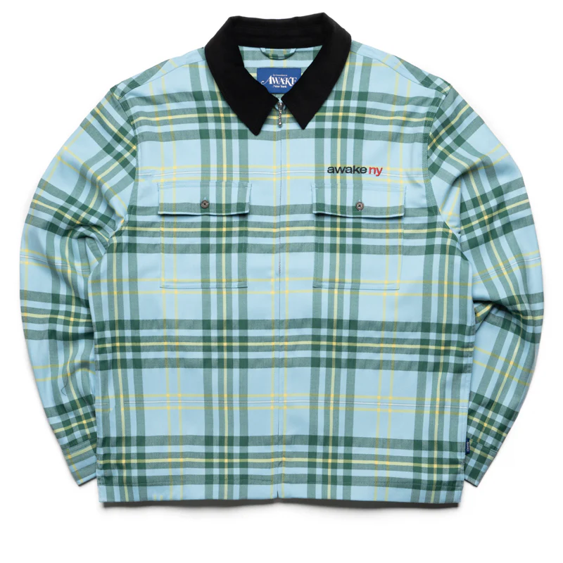 Awake NY Plaid Flannel Shirt - Turquoise