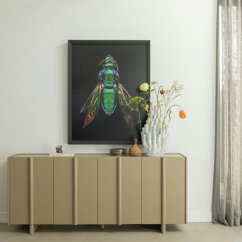 BASU - Buffet 4 portes en bois L200cm vert kaki