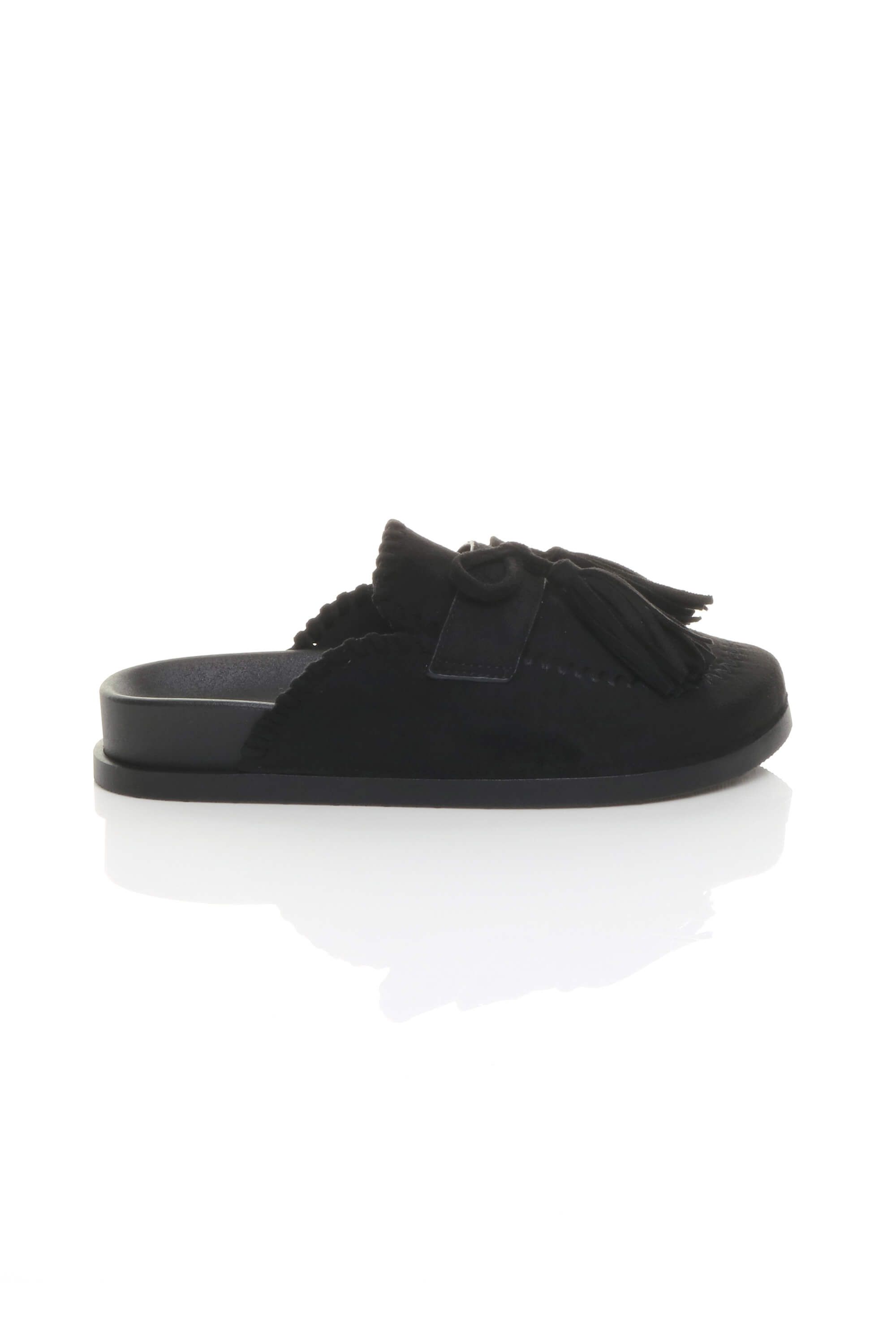 AJVANI Flat Tassel Moccasin Mules Sandals Sliders