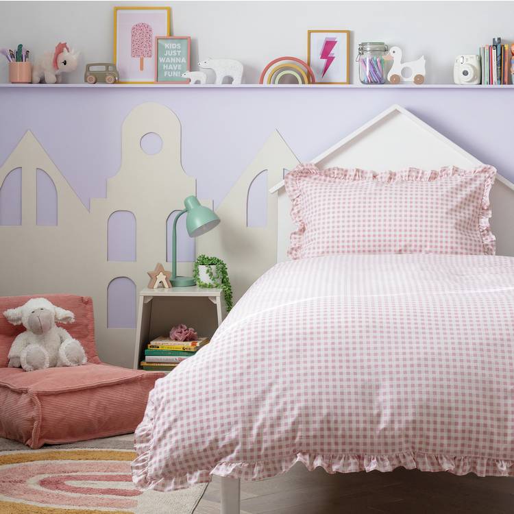 Habitat Gingham Pink Kids Bedding Set - Toddler