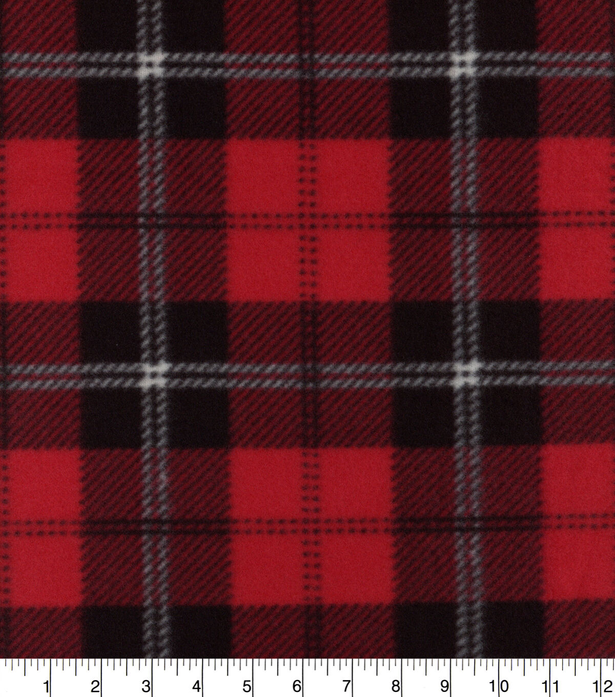 Blizzard Fleece Fabric Red & Black Plaid