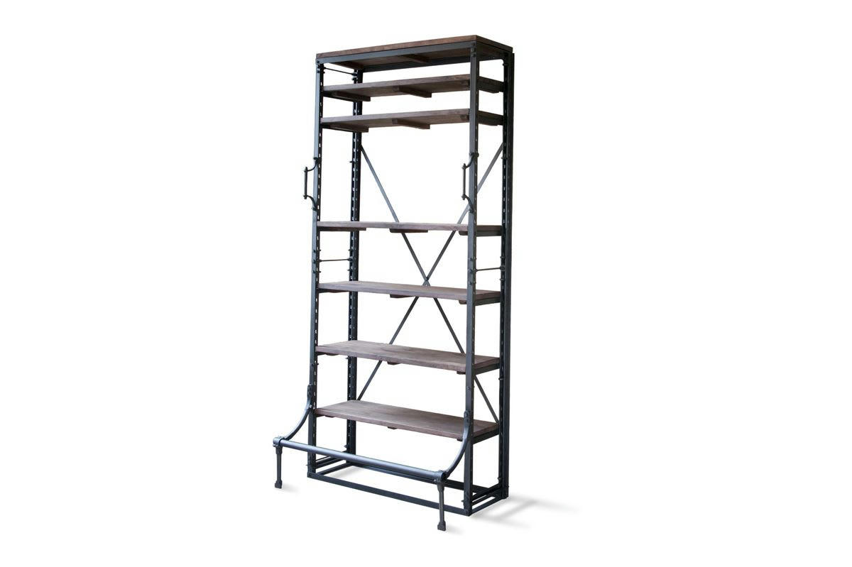 SEATTLE - Bibliothèque industrielle en métal et bois marron