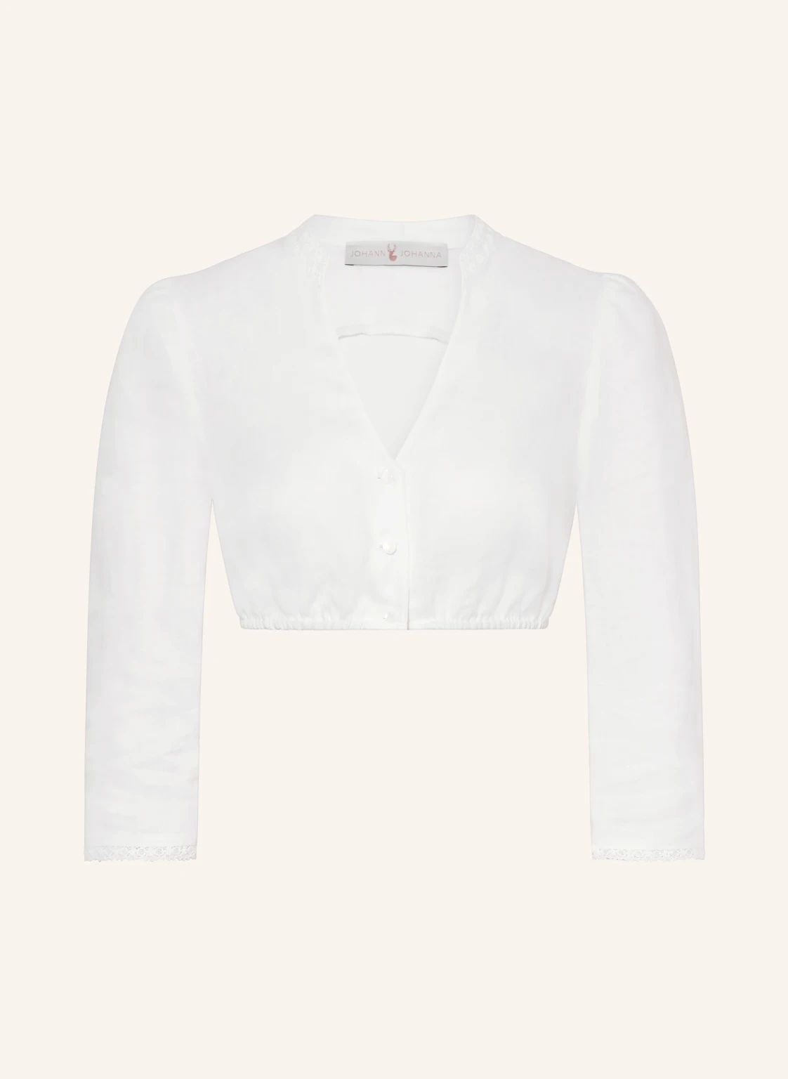 Johann & Johanna Dirndlbluse aus Leinen mit 3/4-Arm