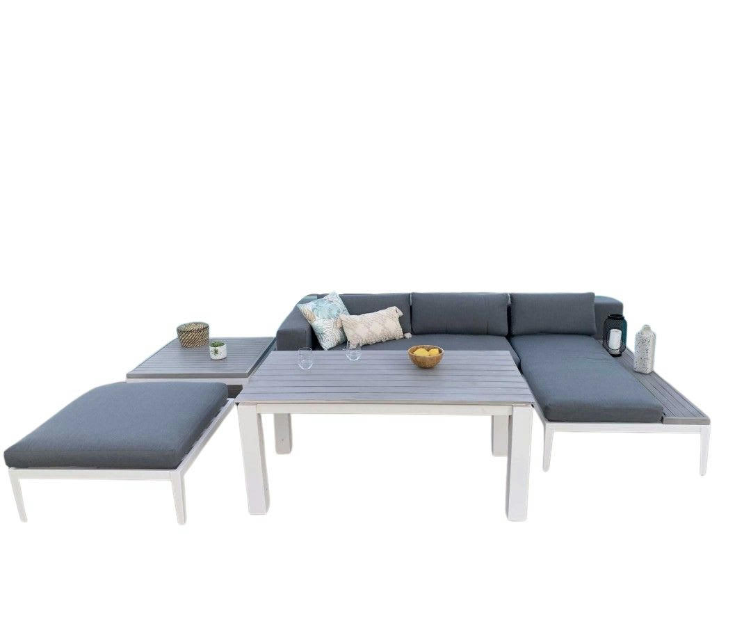 SANTORINI - Salon de jardin modulable 6 places en aluminium