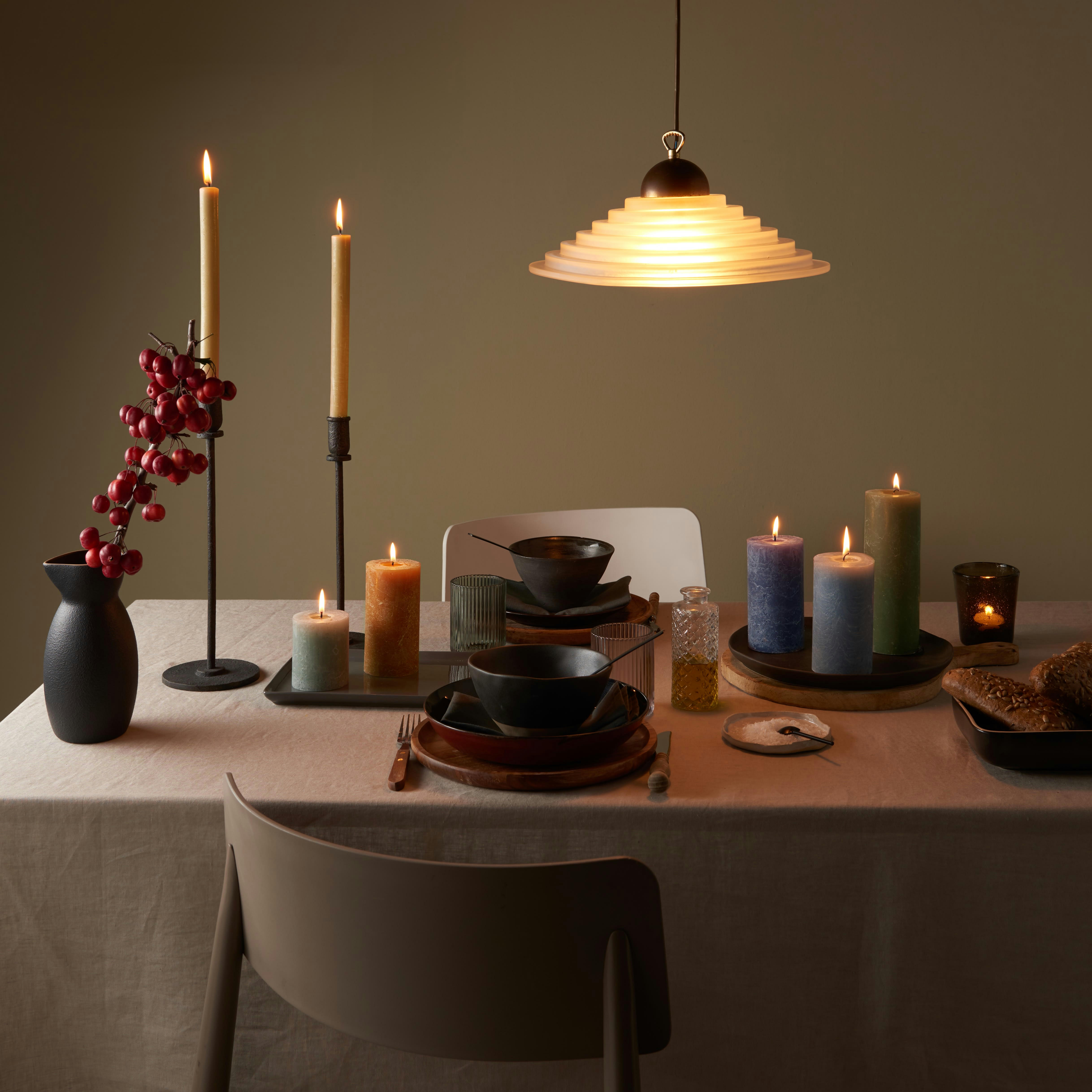 - Lot De 4 Bougies, Vert, 19 Cm