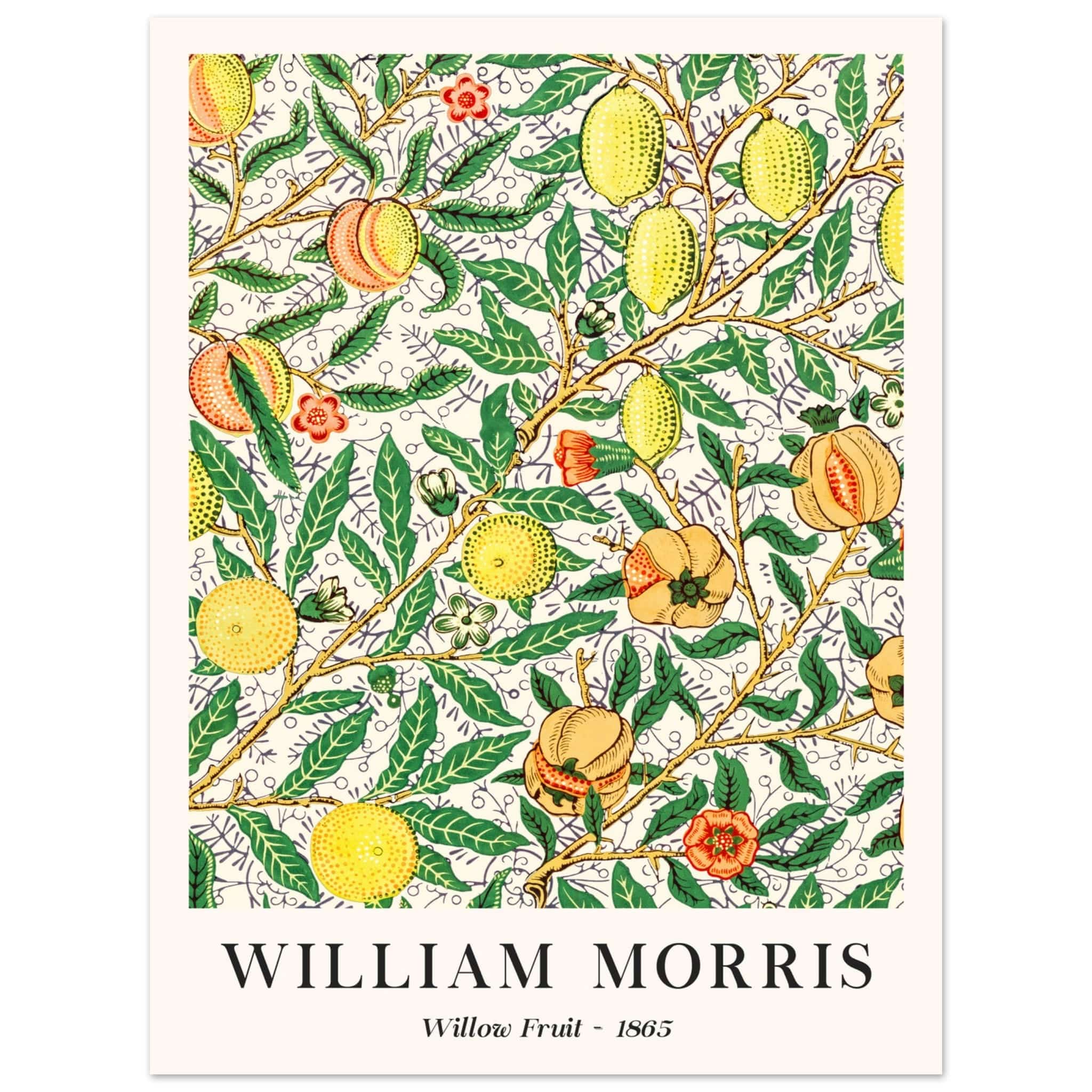 Artfulprints Poster William Morris - Willow fruit  - 30x40 cm - Groen