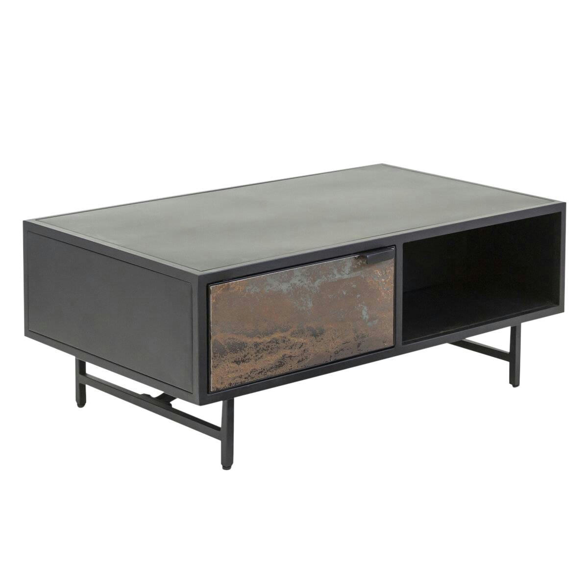 CLAUDINE - Table basse en métal noir 102 cm